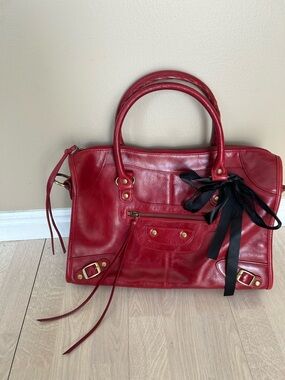 Red leather Latico city bag